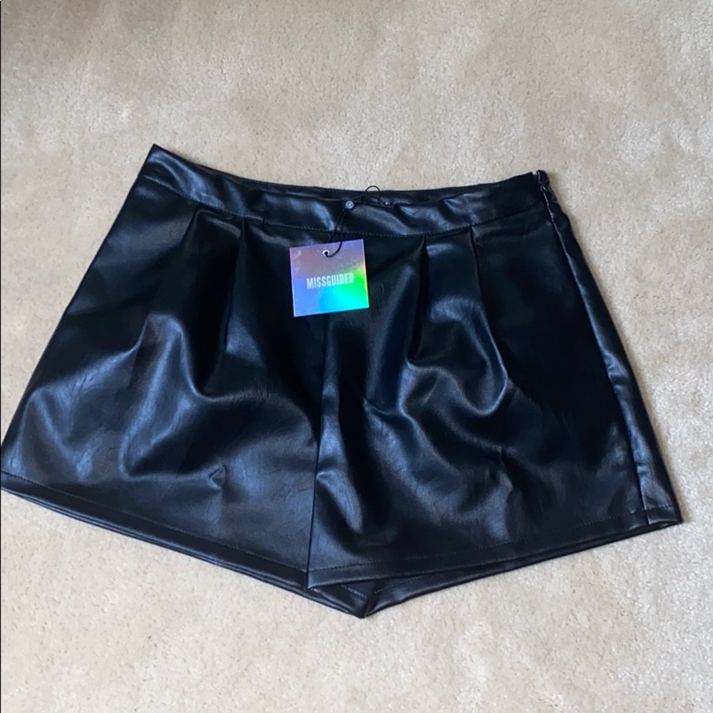 Missguided Leather mini shorts